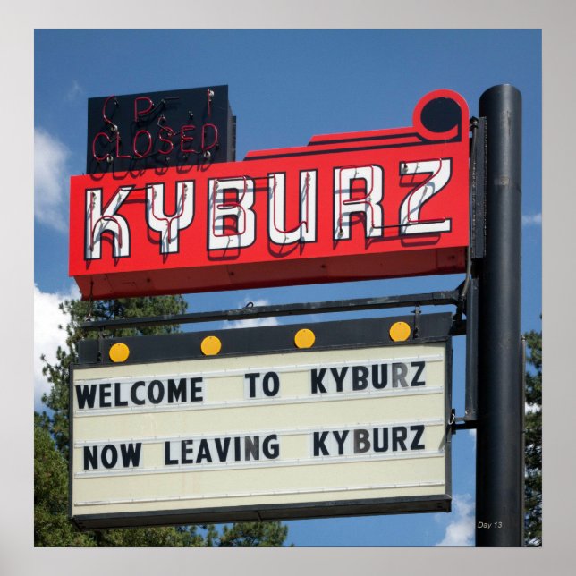 Póster Sinal para Kyburz, Califórnia (Frente)