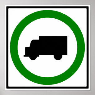 Poster Sinal permitido da estrada do tráfego de caminhã