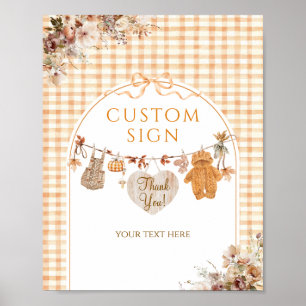 Poster Sinal Personalizado Cair no Chá de fraldas Russo d