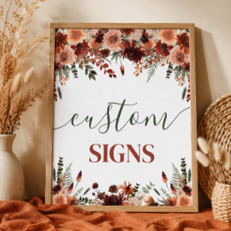 Poster Sinal Personalizado de 8x10 para Chá de Noiva 'Fal