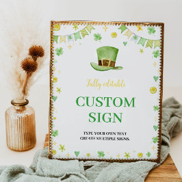 Poster Sinal Personalizado de Aniversário de Um Dia de Sã