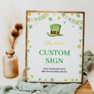 Poster Sinal Personalizado de Aniversário de Um Dia de Sã