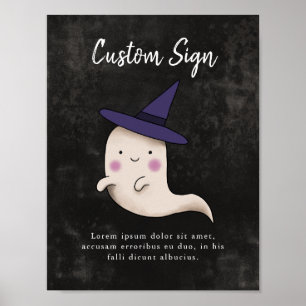 Poster Sinal Personalizado de Chá de fraldas Fantasma da