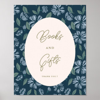 Poster Sinal Personalizado de Chá de fraldas Floral de Bl