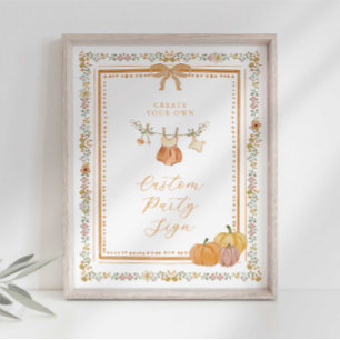 Poster Sinal Personalizado de Chuveiro de Bebê Elegante L
