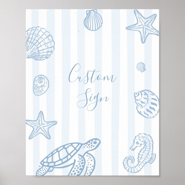 Poster Sinal Personalizado de Chuveiro de Bebê Sea You So (Frente)