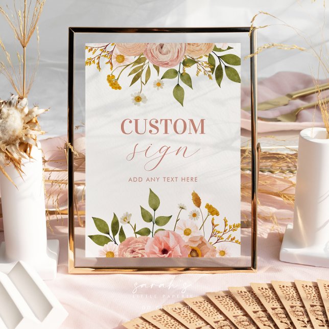 Poster Sinal Personalizado de Flores Boêmias (Criador carregado)