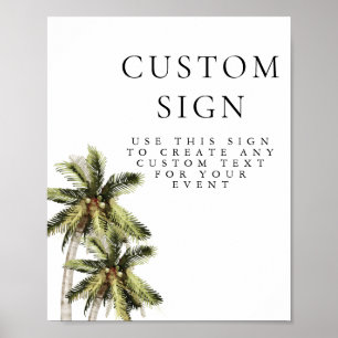 Poster Sinal Personalizado de Palmeira Tropical Minimalis