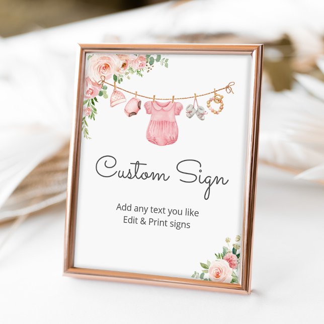 Poster Sinal personalizado de roupas de menina (Criador carregado)