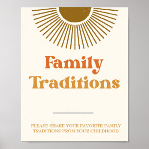 Poster Sinal Personalizado de Tradições Familiares do Sol