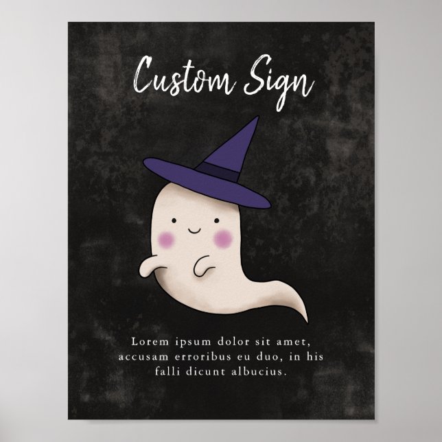 Poster Sinal personalizado do Chá de fraldas Fantasma da  (Frente)