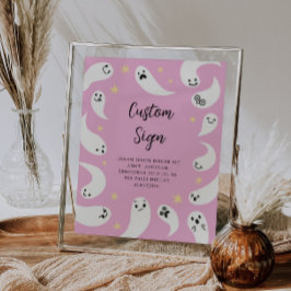 Poster Sinal Personalizado do Chá de fraldas Fantasma Ros