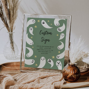 Poster Sinal personalizado do Chá de fraldas fantasma ver