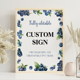 Poster Sinal personalizado do primeiro aniversario Bluebe