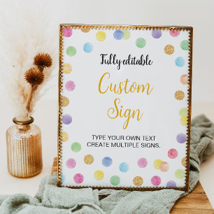 Poster Sinal Personalizado do primeiro aniversario de Par