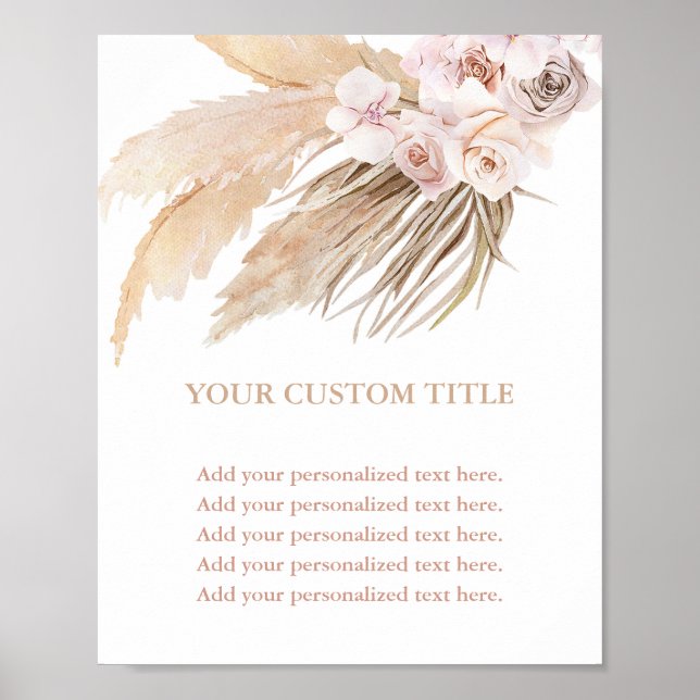 Poster Sinal personalizado do tema do deserto do pasto (Frente)