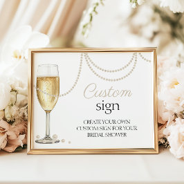 Poster Sinal personalizado marca chá de panela prosecco