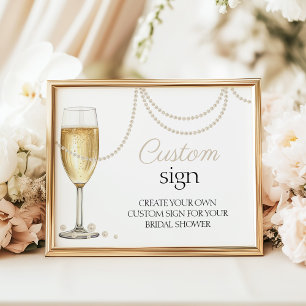 Poster Sinal personalizado marca chá de panela prosecco