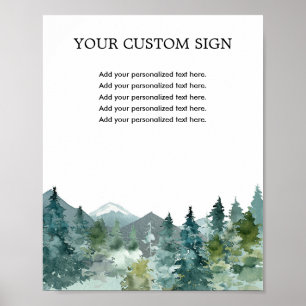 Poster Sinal personalizado montanhas rústicas no exterio