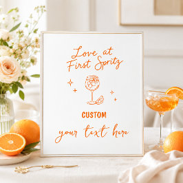 Poster Sinal personalizado para chá de noiva Spritz desen