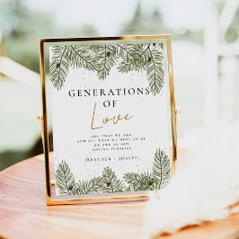 Poster Sinal Pine Festive Wedding Generding of Love