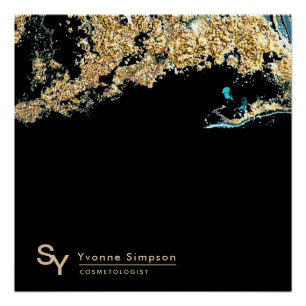 Póster SINAL POSTER personalizado Teal Dourado Modelo pre
