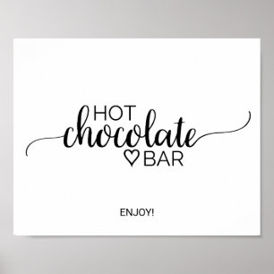 Poster Sinal preto simples do bar de chocolate quente da