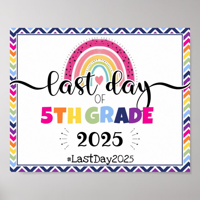 Poster sinal prop de foto do último dia de 5 (Frente)