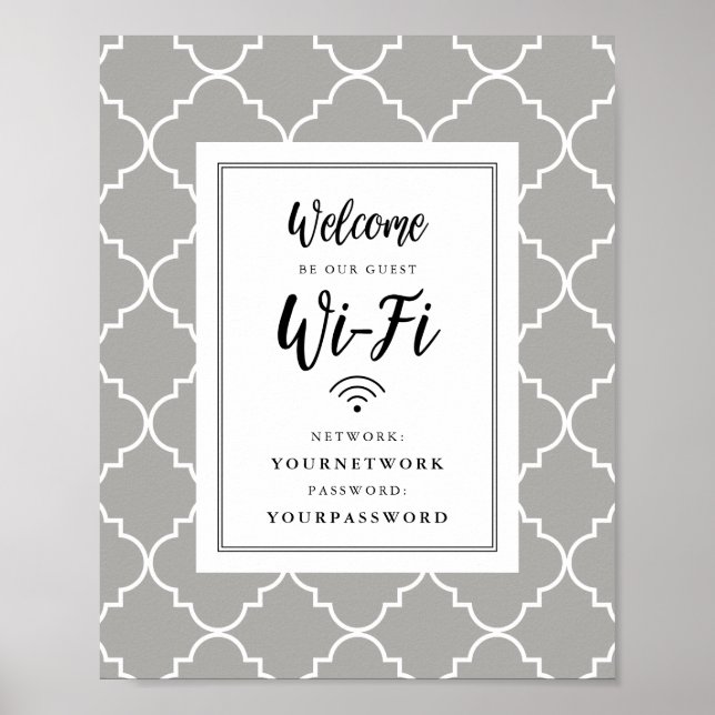 Póster Sinal Quatrefoil Wifi (Frente)