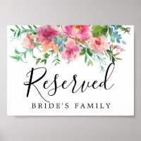 Sinal Reservado de Casamento Floral Rosa Rosa Típi