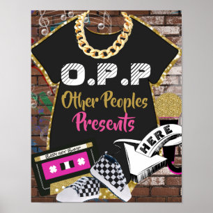 Poster Sinal retro da mesa do presente de Hip Hop