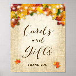 Poster Sinal Rustic Autumn Deixa Burlap Cards & Gifts