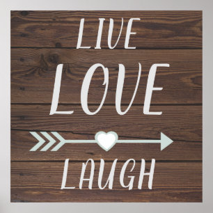 Poster Sinal Rustic do Live Love