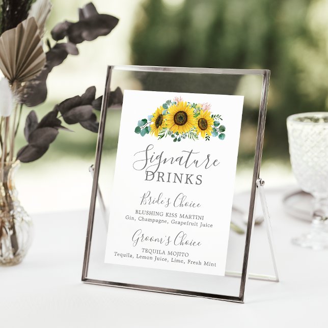 Poster Sinal Rustic Sunflower Eucalyptus Signature Beba (Criador carregado)