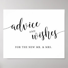 Poster Sinal Rustic Wedch Advice and Wish Sign