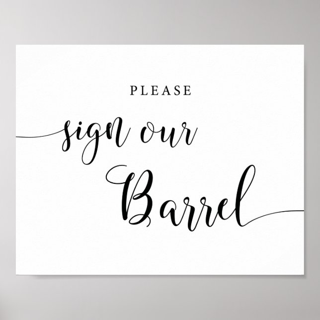 Poster Sinal Rustic Weding Sinal Barrel Guestbook (Frente)