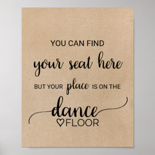 Poster Sinal simples de Dance Floor da caligrafia de