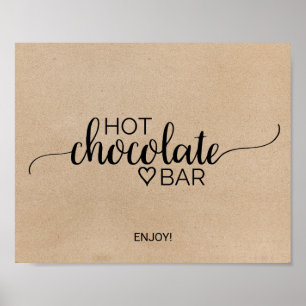 Poster Sinal simples do bar de chocolate quente da