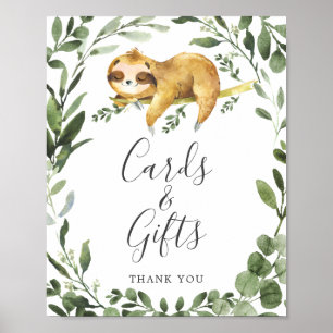 Poster Sinal Sloth Chá de fraldas Cards e Gifts