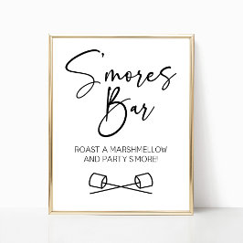 Poster Sinal S'Mores Bar Marshmallow Vamos Party S'More