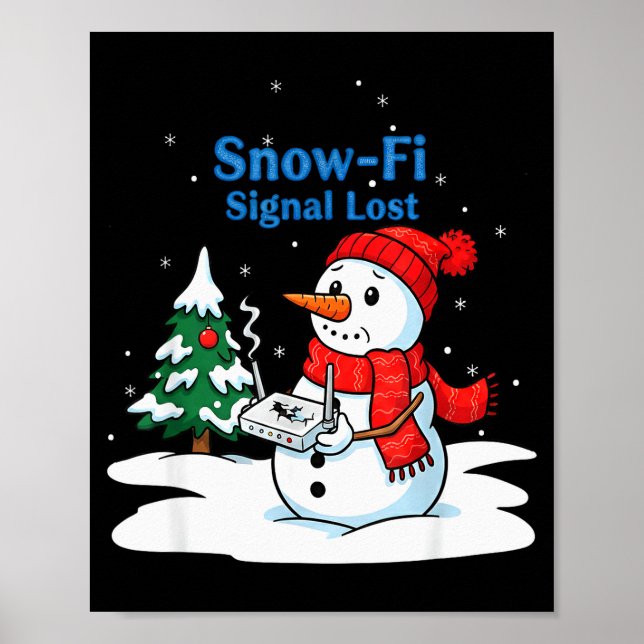 Poster Sinal Snow-fi Perdido Boneco de Neve Natal Diverti (Frente)