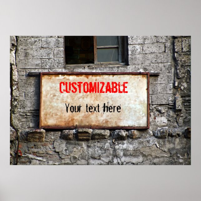 Poster Sinal sujo antigo na construção abandonada persona (Frente)