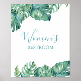 Poster Sinal Tropical Beach Weding Restroom