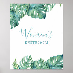 Poster Sinal Tropical Beach Weding Restroom