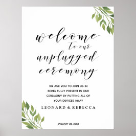 Póster Sinal verde de cerimônia desplugada caligrafia