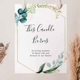 Poster Sinal Verde Tropical Floral Dourado Esta Vela Quei