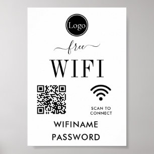 Poster Sinal WiFi personalizado de decoração de casamento