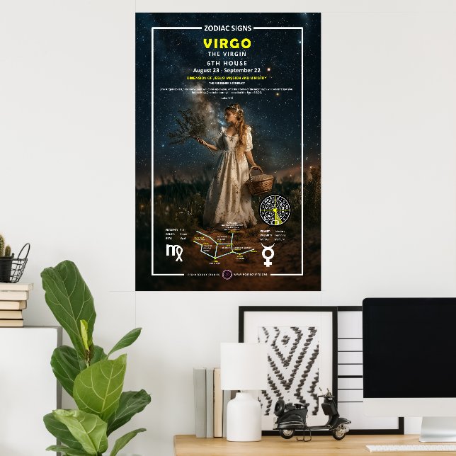 Poster Sinal Zodíaco de Virgem (Escritório em casa)