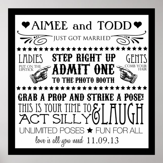 Poster Sinalização de Cabine de Fotos (Frente)