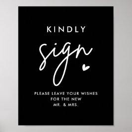 Poster Sinalização de Caráter de Convidado de Casamento N